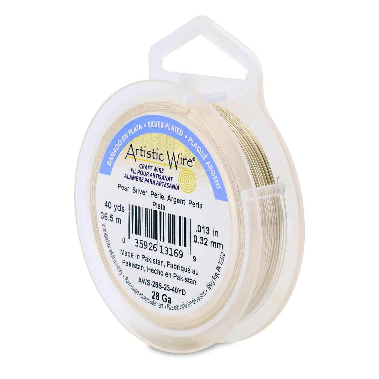 Artistic Wire® 28 Gauge Silver Plated Tarnish Resistant Colored Copper Craft Wire, 40yd.